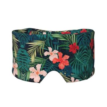 Imagem de Máscara de verão havaiana para dormir para olhos e orelhas, respirável, ajustável, blecaute, venda, confortável