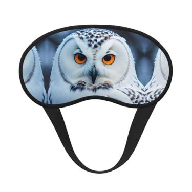 Imagem de Máscara de dormir blackout com estampa de olhos de coruja nevada, máscara de luz macia, para dormir, meditação, viagem, ioga