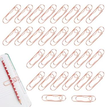 Imagem de 30pcs Suporte Caneta Clipe Metálico para Caderno, Multiuso Clip Lápis Coração Clipes Marcador para Diário Planejador Livros Clipe Papel Escritório Escola Suprimentos (Ouro Rosa)