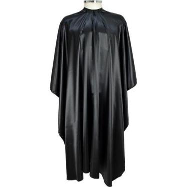 Imagem de Capa de corte cetim gigante preto para cabeleireiro profissional - Pod