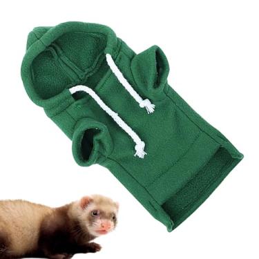 Imagem de Roupas de furão, suéter de hamster, Roupas de coelho hamster de cobaia, Coelho roupas pele quente furão amigável capuz com cordão para coelho