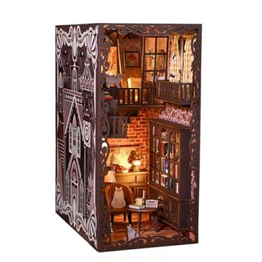 Imagem de Kit de Cantinho Livro DIY Decor Alley Inserção Estante Bonecas Modelo Suportes para Livros Construção com Luz LED Presen