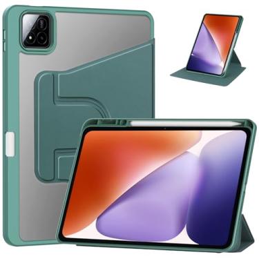 Imagem de Capa para Xiaomi Pad 7/Xiaomi Pad 7 Pro [Novo 2024] 11,2 polegadas, capa para tablet NOUKAJU de rotação de 360°, capa com suporte para lápis e suporte para Xiaomi Pad 7 e Pad 7 Pro (verde)