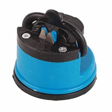 Imagem de YOUTHINK Ferramenta de Afiador de Faca Manual, Tesoura de Lâmina de Aço de Tungstênio e Afiador de Faca Com Base de Ventosa Segura para Cozinha, Acessório de Afiação de Faca Portátil (Azul)