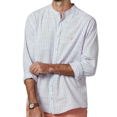 Imagem de Camisa Dudalina Masculina Comfort Slub Cotton Listrada Rosa / Azul Claro-Masculino