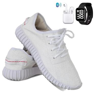 Imagem de Kit Tênis Para Corrida Academia Masculino Super Leve e Macio com Fone e Relógio-Masculino