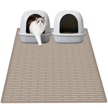 Imagem de Tapete de areia de silicone para gatos, 40" x 30" (100 cm x 75 cm) tapete de caixa de areia impermeável para pisos, à prova de rasgos e à prova de urina, suprimentos e acessórios duráveis para animais