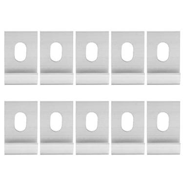 Imagem de 10 peças de clipes de base de estufa, clipes de base de alumínio para estufas, clipes de base, fixações de gancho fixam conjunto de acessórios para edifícios de jardim, filme, guarda-sol e abrigos de