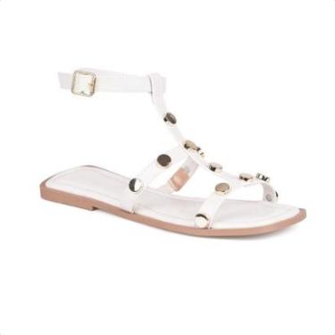 Imagem de Rasteira Gladiadora Tiras Finas Com Tacha Metálicos 257.03-Feminino