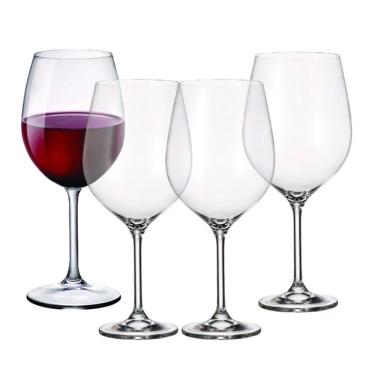 Imagem de Jogo 4 Taça Para Vinho Branco 600ml Em Cristal Transparente Wolff