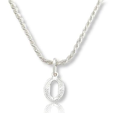 Imagem de Colar Cordão Baiano Prata Maciça 925 C/Pingente Letra (O)