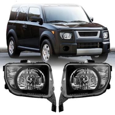 Imagem de USR UNIQUE STYLE RACING Farol SUV 03-08 YH1/YH2 – Par de lâmpadas dianteiras (esquerda + direita) - Compatível com Honda Element SUV 2003-2008 todos os modelos/LX/EX (caixa preta com sinal de direção