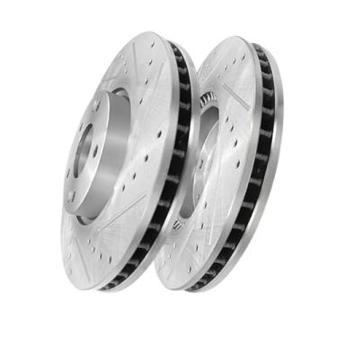 Imagem de PM Auto Rotores de freio a disco ranhurado perfurados dianteiros para Hyundai Sonata 2011-2014, Kia Optima 2012-2015, rotores de freio de substituição automotiva