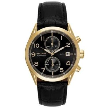 Imagem de Relógio Seculus Clássico 77338GPSVDC2 Couro Crocodilo Preto-Masculino