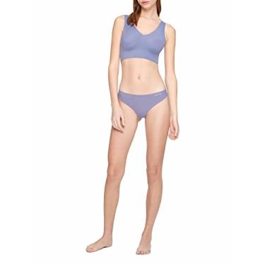 Imagem de Calvin Klein Sutiã feminino Invisibles confortável sem costura levemente forrado com gola V, Jeans descolorido, P