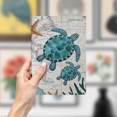 Imagem de Caderno de couro de tartaruga, caderno A5 para anotações de escritório, agenda de 21 x 14,7 cm, agenda de viagem, presente de tartaruga 1