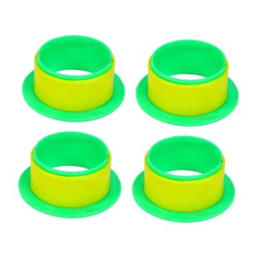 Imagem de Esquirla Dispensador de filme stretch com 4 peças, alça para embalagem de paletes, manual, protetor de mãos, ideal para armazéns, 76mm, Verde Amarelo