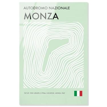Imagem de Pôster de Fórmula 1 com impressão acrílica Monza Circuit por Notoriart, pronto para pendurar, 25 x 38 cm