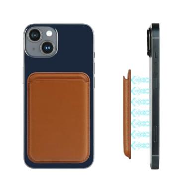 Imagem de Carteira magnética para celular compatível com Apple MagSafe, carteira de couro minimalista, suporte de cartão com bloqueio de RFID para iPhone 16 Pro Max/16 Plus/16, para iPhone 15 Pro Max/15 Plus/15
