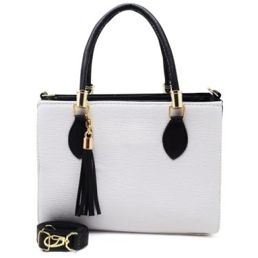 Imagem de Bolsa Feminina Média Transversal de Ombro (BRANCO/PRETO)