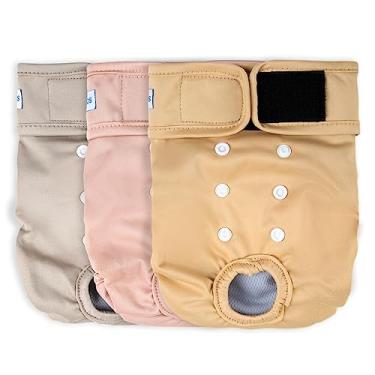 Imagem de Leekalos Fraldas Reutilizáveis Laváveis para Cães Femininas(Pacote com 3)-Fraldas Altamente Absorventes para Cães-Fraldas Ajustáveis para Filhotes de Tamanho para Calcinhas Menstruais para Cães(Extrag