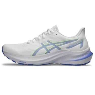 Imagem de ASICS Tênis de corrida feminino GT-2000 12, Branco/Safira, 10 Wide