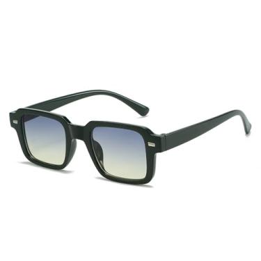 Imagem de Óculos de Sol UV400 - Armação Pequena com Rebites e Lentes Gradientes, Estilo Punk, para Homens e Mulheres, para Esportes ao Ar Livre, Corrida e Ciclismo, Verde
