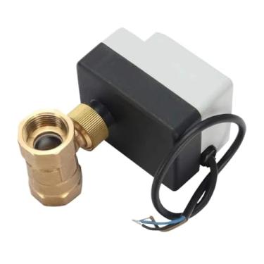 Imagem de 1 peça AC220V DN15 (G 1/5.1 cm) para DN 50(G 5.1 cm) 2 vias, 3 fios, válvula de esfera motorizada de latão/motor de atuador elétrico com função de interruptor manual (DN20 (três quatro polegadas)