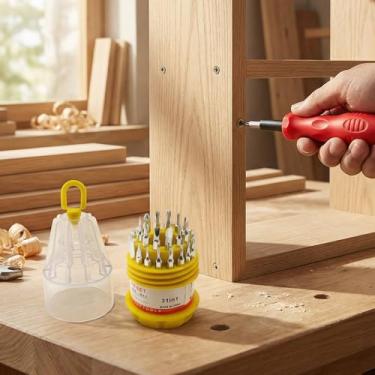 Imagem de Chave de fenda multifuncional de 78,7 cm, broca magnética intercambiável, aderência antiderrapante, ferramenta manual de reparo integrada para eletrodomésticos e móveis