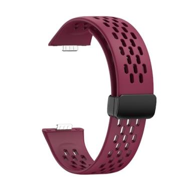 Imagem de ZUC Pulseira de silicone com fivela dobrável para Huawei Watch Fit 3, pulseira esportiva HUAWEI Fit3, One Size, Ágata