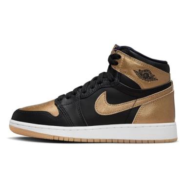 Imagem de Nike Tênis Infantil Air Jordan 1 High Og Big (Fd1437-071, Preto/Vela/Dourado Metálico) Tamanho 4