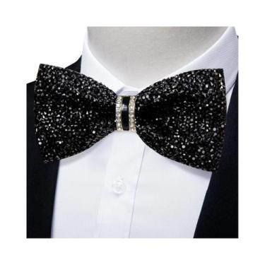 Imagem de Gravata Borboleta Masculina Pré-amarrada Com Strass E Diamantes Para C