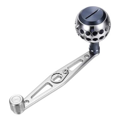 Imagem de YELARXI Puxador elétrico Baitcasting, carretel de pesca redondo de metal, peças de substituição de manípulo basculante - Adequado para (acessórios de bricolagem/pesca/balancim), prata