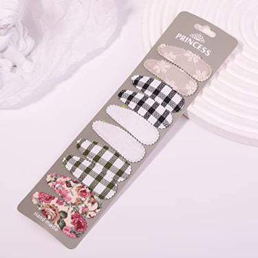 Imagem de 10 peças de grampos de cabelo para bebês meninas 5,5 cm estampa floral infantil infantil antiderrapante pequenos grampos de cabelo acessórios de presilhas de flores para bebês Gilrs (10 peças-Q)