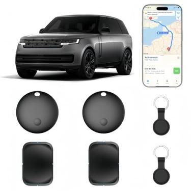 Imagem de Pacote com 2 mini rastreadores GPS para veículos (compatível com iOS e Android) | Dispositivo magnético oculto de rastreamento de carro, sem taxa mensal ou assinatura, localizador de etiquetas