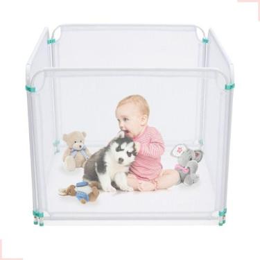 Imagem de Kit Cercado Grade Tela De Bebê/ Cachorro Segurança Infantil Portátil -