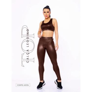 Imagem de Conjunto Sensacional Top Nadador e Calça Legging em Cirrê Conforto no 