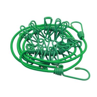 Imagem de Varal Portátil Elástico 12 Prendedores Acampamento Viagem - Yaay, Verd