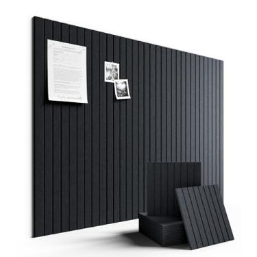 Imagem de Fluxynara Quadro de avisos grande de feltro 122 cm x 91 cm Alternativa para quadro de cortiça - pacote com 12 com 70 abas adesivas removíveis seguras, quadros de cortiça para paredes, quadro de