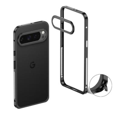 Imagem de WKeAiKeQing Capa bumper de liga de alumínio para Google Pixel 10 Pro XL 10ProXL, moldura metálica de resfriamento com aberturas, estilo minimalista moderno (preto, Google Pixel 10 Pro XL)