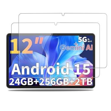 Imagem de NOUKAJU Protetor de tela para tablet Relndoo TAB9 de 12 polegadas, vidro temperado HD, dureza 9h, arranhões, anti-impressão digital, protetor de filme de vidro temperado para Relndoo TAB9 [2 unidades]