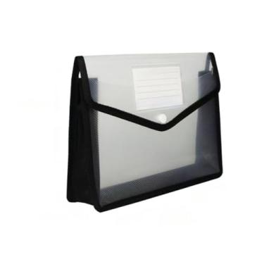 Imagem de Pasta de arquivo expansível de plástico – Pasta de arquivos expansível transparente à prova d'água para documentos com fecho de pressão, suporte organizador para escola, escritório, negócios, tamanho