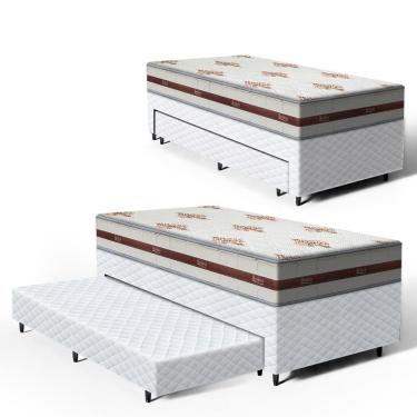 Imagem de Cama Box com Colchao de Molas Ensacadas Anjos Classic + Auxiliar de Espuma Unique Solteiro 88cm