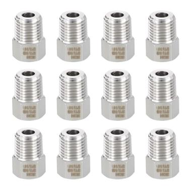 Imagem de METALLIXITY 12 peças 1/10.2 cm macho NPT x 1/20.3 cm FeMale NPT roscado 304 aço inoxidável sextavado bucha adaptador de tubo converte para linha de água, bico de banheira/chuveiro