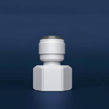 Imagem de Compatível com tubo de 6,35 mm x rosca fêmea macho 1/5.1 cm POM conector de encaixe rápido para sistema de osmose reversa de filtro de água RO de aquário (9,52 mm-5I8 fêmea)
