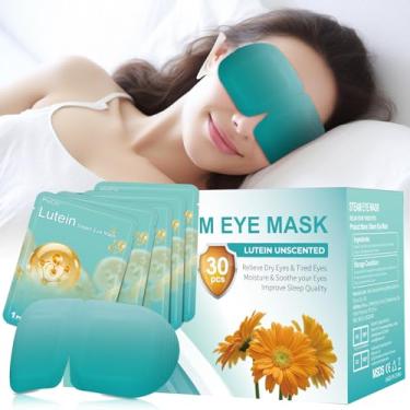 Imagem de 30 pacotes de máscaras de luteína a vapor para olhos secos, máscara descartável para dormir, calmante, alívio da dor de cabeça, olhos secos, compressa quente para alívio do estresse, fadiga ocular