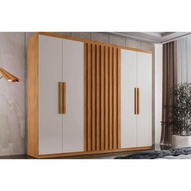 Imagem de Guarda Roupa Casal 6 Portas e 2 Gavetas Cairo Naturale/Off White - Ruf