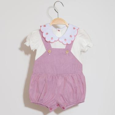 Imagem de Jardineira Bebê Menina com Gola de Morangos Bbeka-Feminino