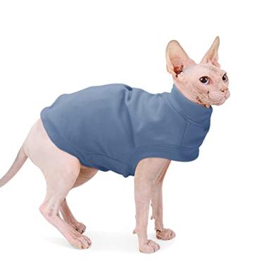 Imagem de Moletom de lã macia para cães – suéteres quentes para cães pequenos, médios e gatos, clima frio – suéter de gato com capuz elástico fácil de colocar – roupas confortáveis de inverno para cães e animais de estimação