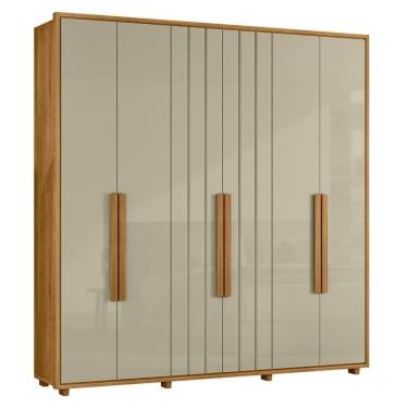 Imagem de Guarda Roupa Casal Portinari Ripado 6 Portas Cumaru-opala - Madetec Cumaru-opala